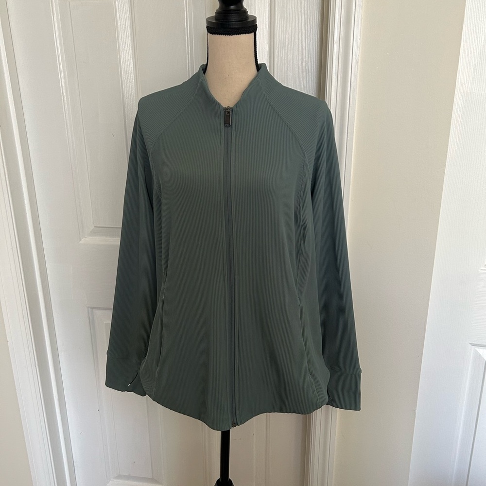 Athleta Full Zip Salutation Ribbed Jacket in Oxid… - image 3